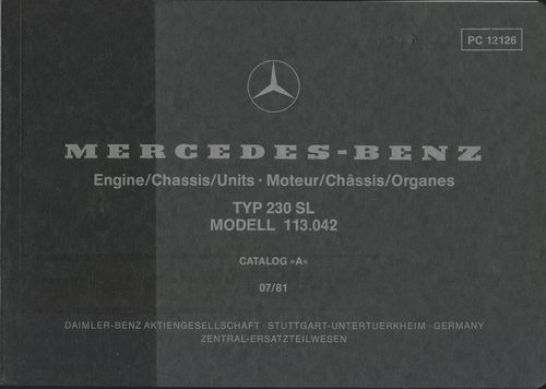 Mercedes-Benz 230 SL Engine/Chassis/Units Catalog